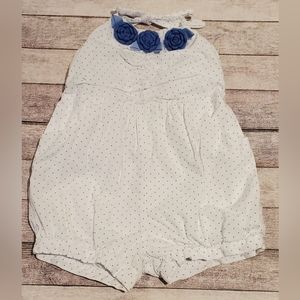 Janie and Jack Seaside Glamour Crochet Flower Dot Halter Romper Girls Size 5